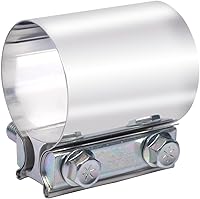 Vista 1 de Abrazadera a tope de junta solapada de escape de 3 pulgadas, abrazadera de banda de silenciador de acero inoxidable de 3" que se ajusta sobre tubos