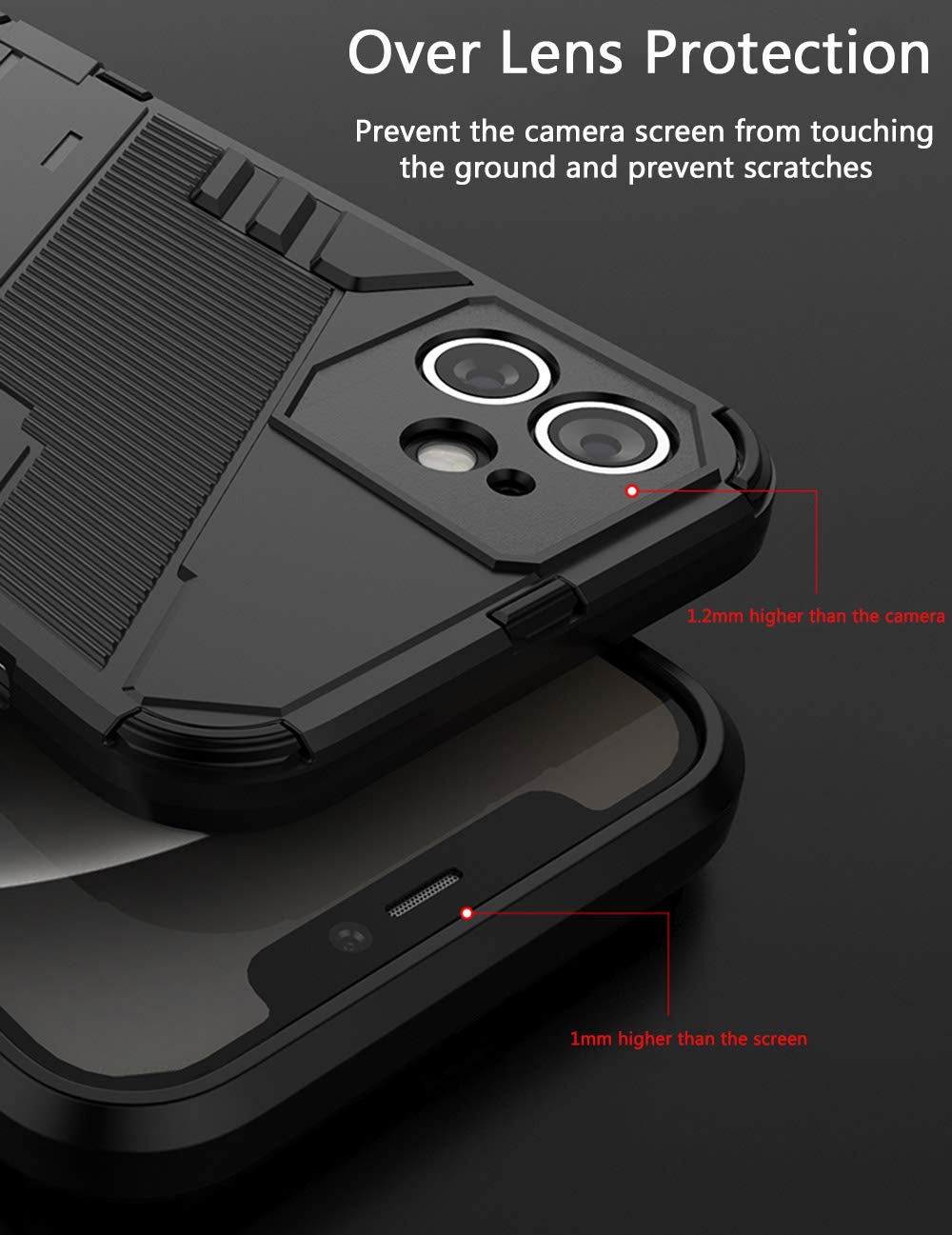 SEAHAI Cover per Oppo Reno 12 PRO 5G, [Militare Anti-Caduta] Cornice Paraurti in Silicone Morbido Ultra Sottile Custodia, con Supporto Pieghevole Nascosto Kickstand - Blu