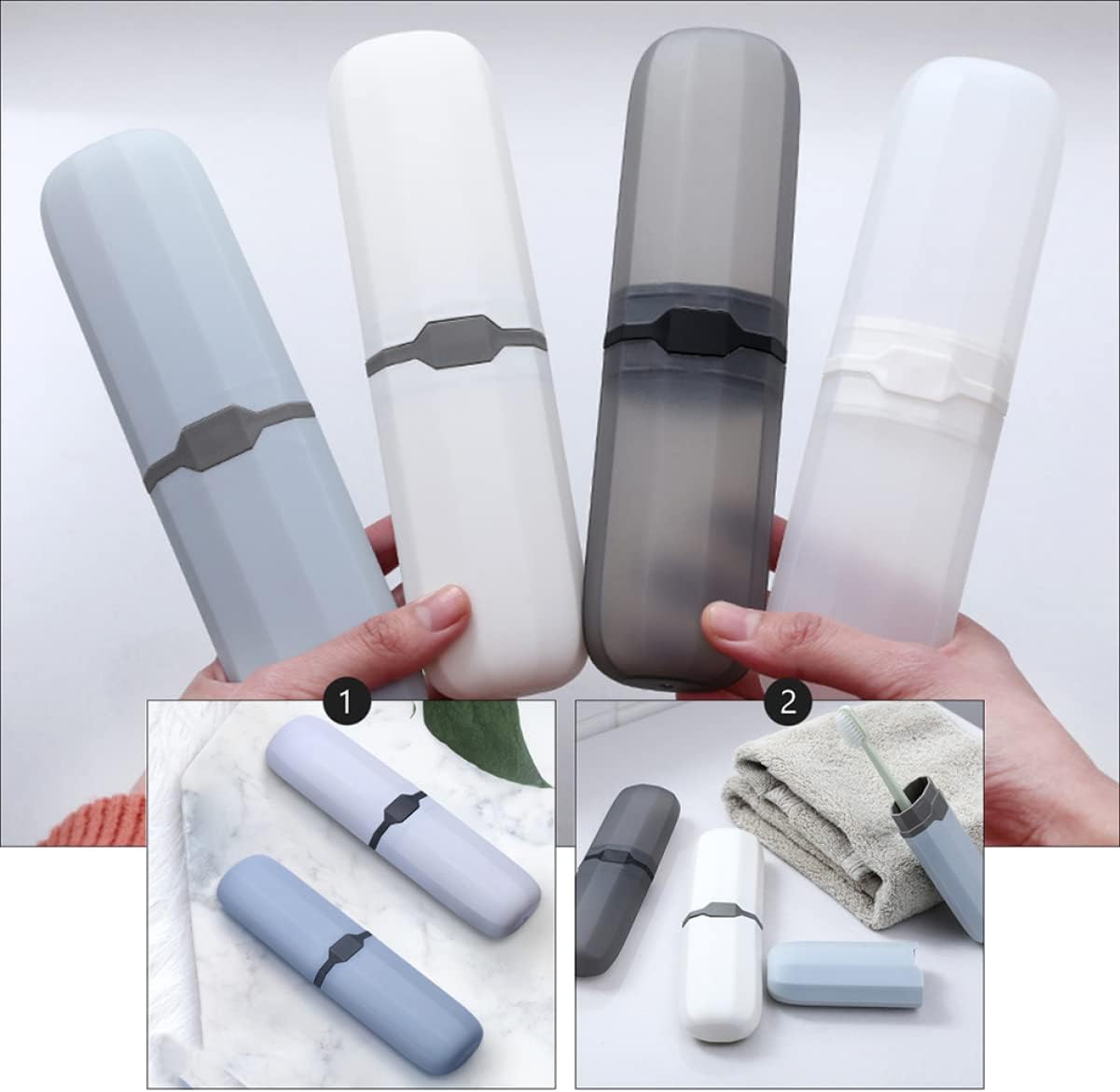 4 Pcs Portable Toothbrush and Toothpaste Storage Boxes Assorted Color Toothbrush Holders for Travel Camping and Daily Use Ideal for Electric and Standard