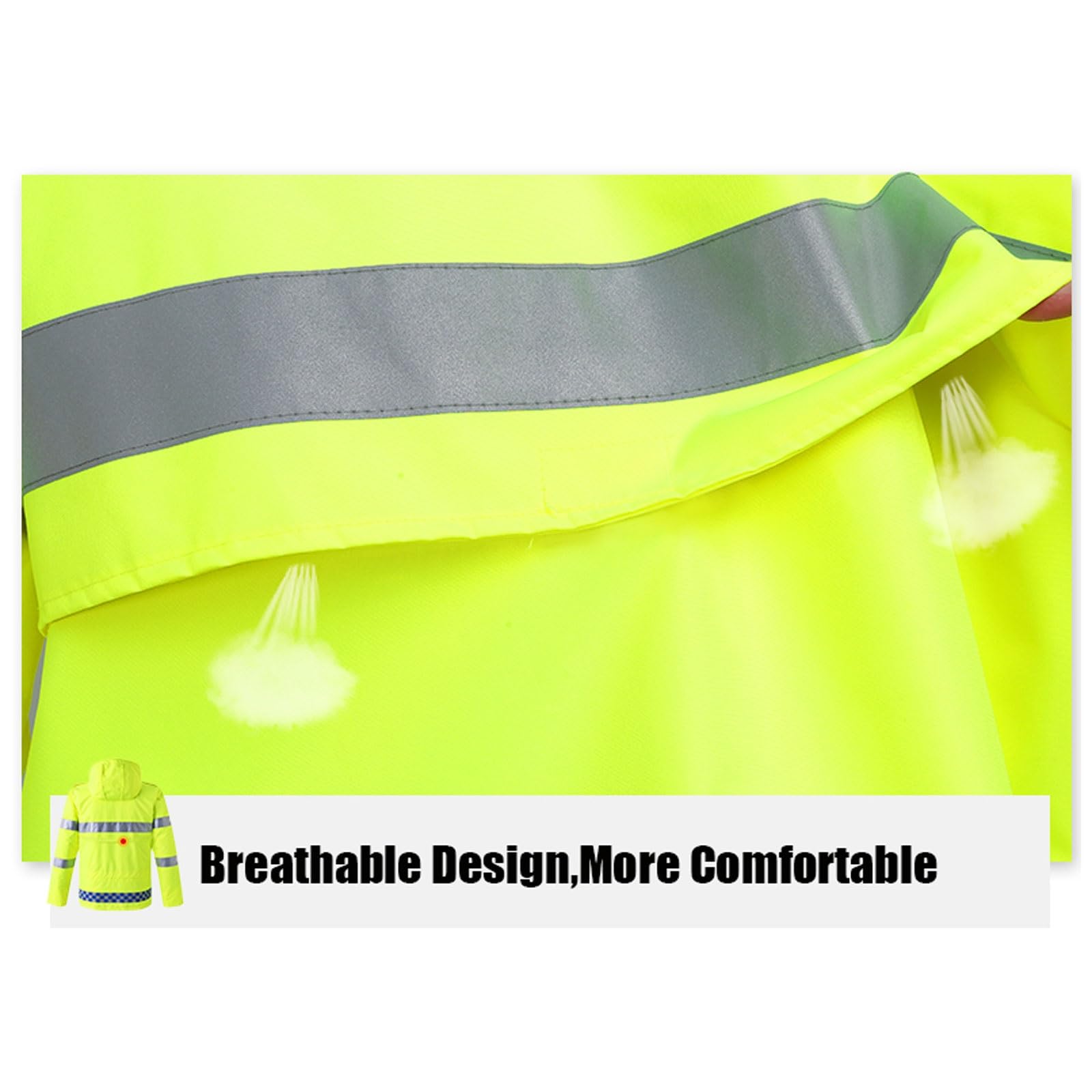 Chaqueta reflectante de alta visibilidad for hombre, chaqueta advertencia tráfico for trabajo al aire libre, abrigo seguridad impermeable