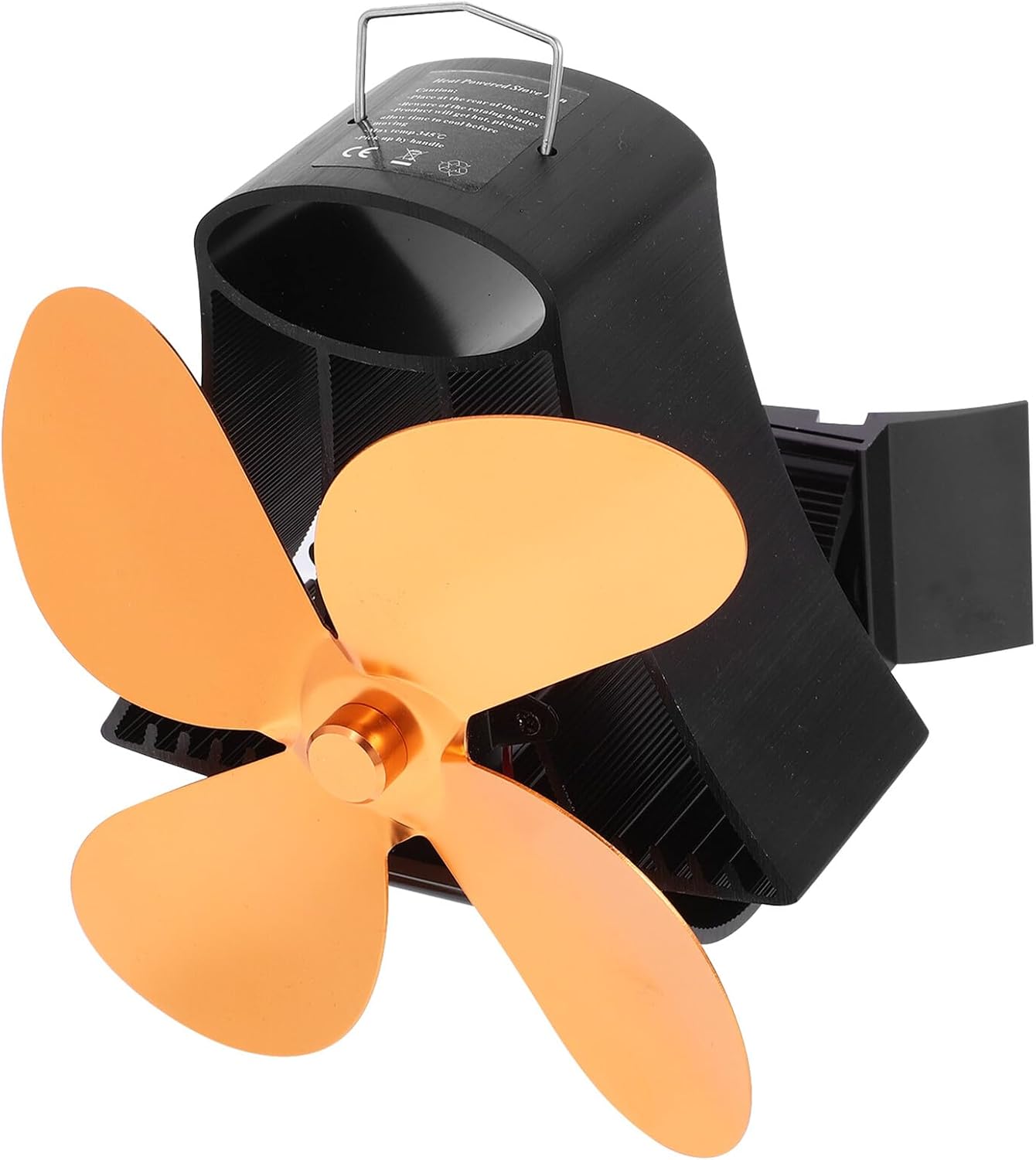 BESPORTBLE Heat Powered Stove Fan with 4 Blades, Thermal Power Fireplace Fan, High Temperature Magnet, for Home Heating