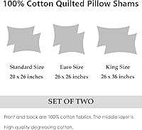 Vista 7 de WINLIFE Funda de almohada acolchada 100% algodón con estampado floral tamaño estándar (azul bebé)