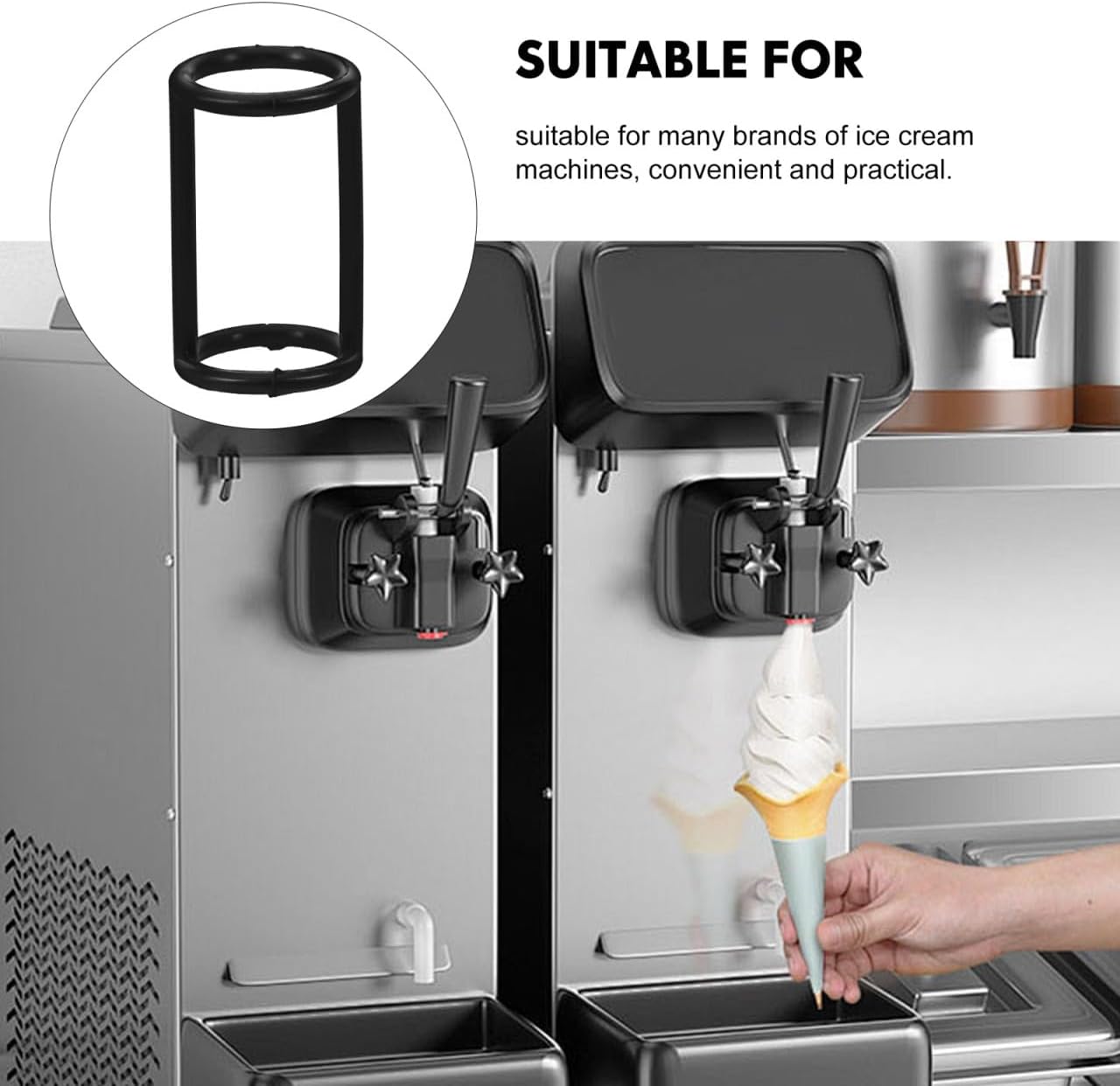 ULTECHNOVO Silicone Gasket Replacement 2 Pack Ice Cream Machine Seals Sealing Ring Accessories for Soft Serve Ice Cream Maker Parts Repair Parts
