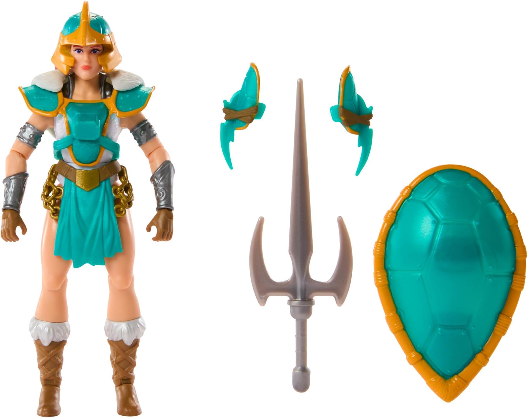 Masters of the Universe Origins Turtles of Grayskull Teela Action Figure Toy in Turtle Inspired Armor, 16 Articulations, TMNT & MOTU Crossover, HTH15
