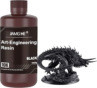 3D Printer Resin,10K Art-Engineering Toughness Non-Brittle New ABS-Like Resin for UV-Curing Photopolymer Rapid High Precision Low Odor LCD DLP SLA 405nm Resin (Black, 1000g)