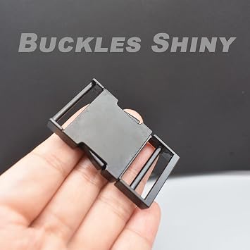6 pcs 3/4 inch Metal Buckles Side Quick Release Single Adjustable Buckle for Straps Paracord Backpack Webbing Belt Dog Collars,Gun Grey