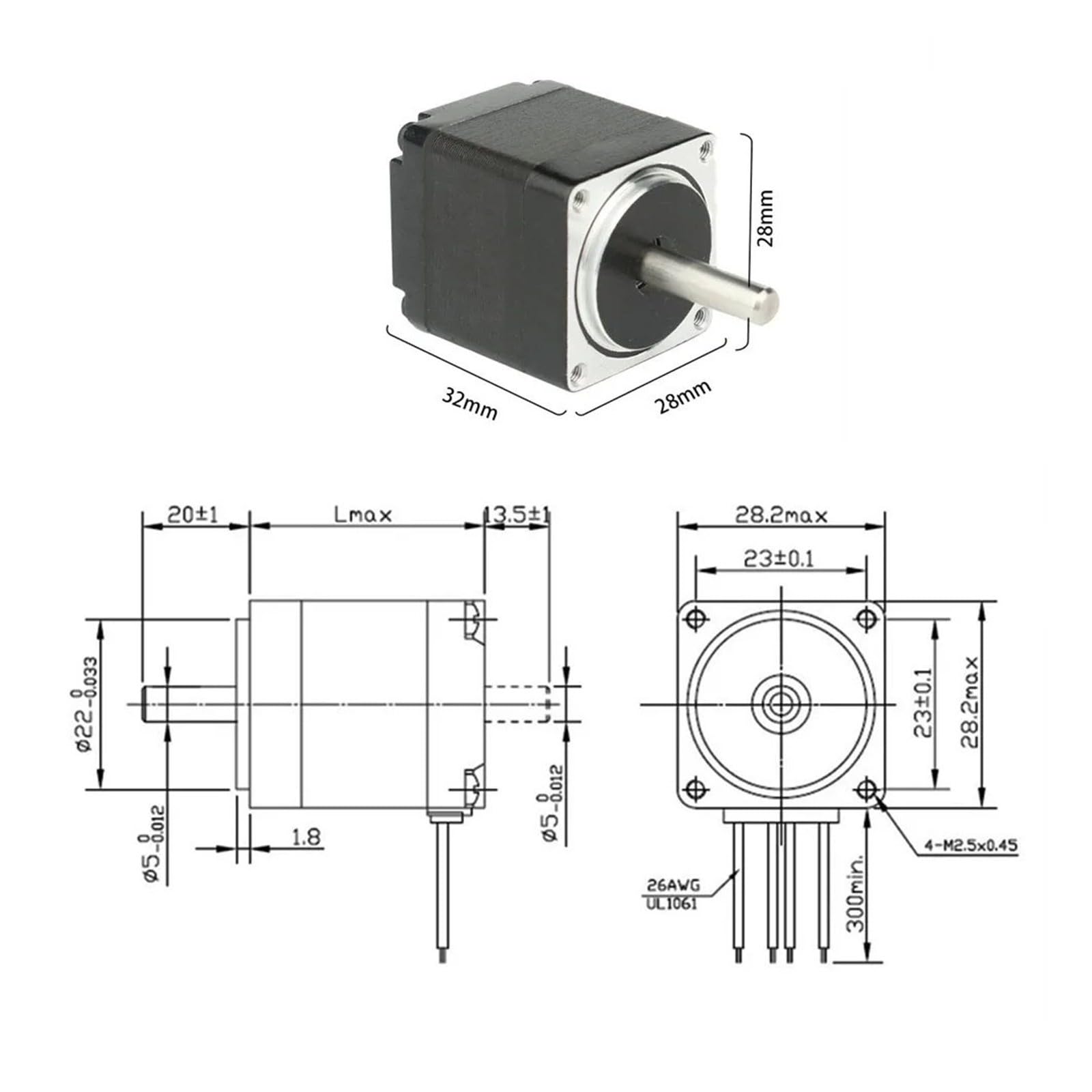 1/3 Teile/satz Nema 11 Schrittmotor 28x28x32mm