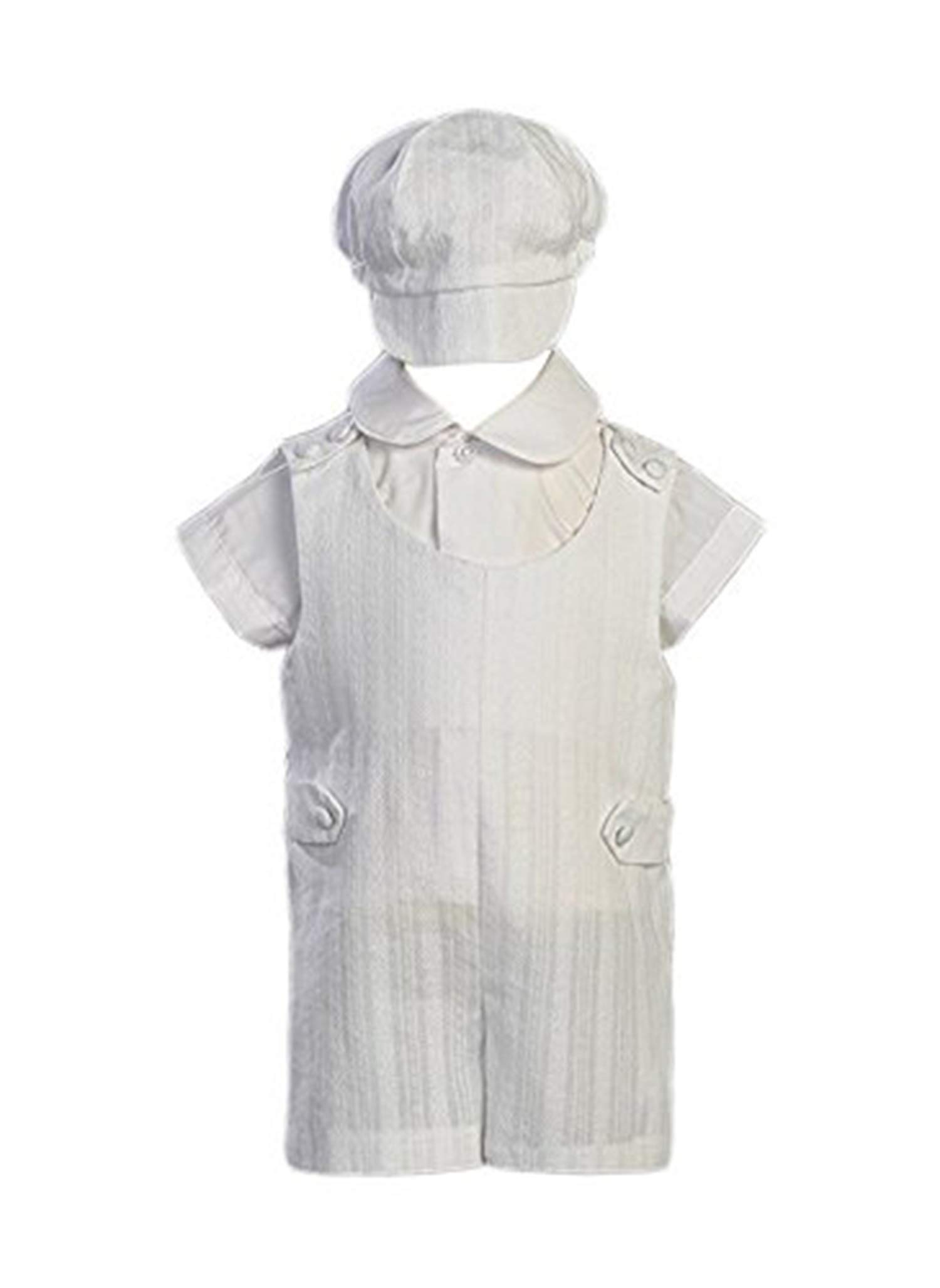 Cotton Embroidered Short Christening Baptism Romper Set