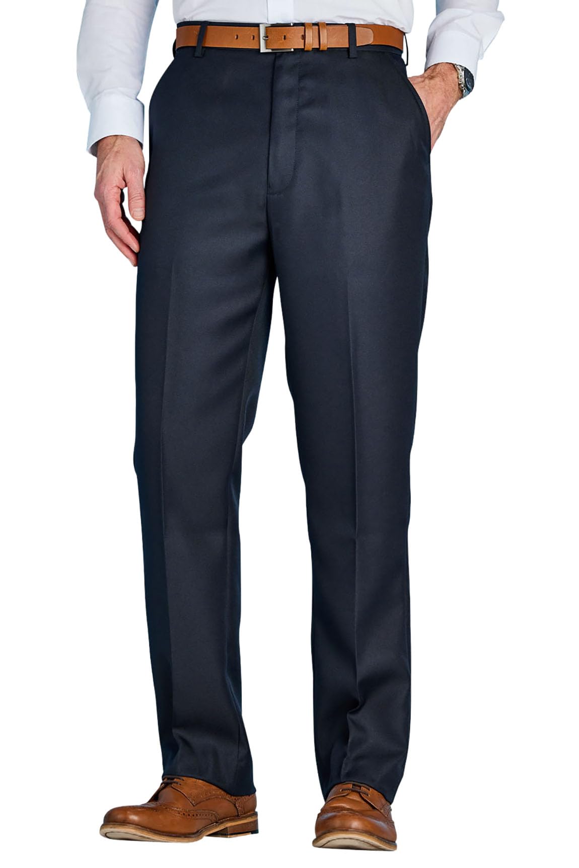 Chums Men's Navy Quality Formal Smart Casual Work Trousers Home/Office 32-54" 38W X 29L