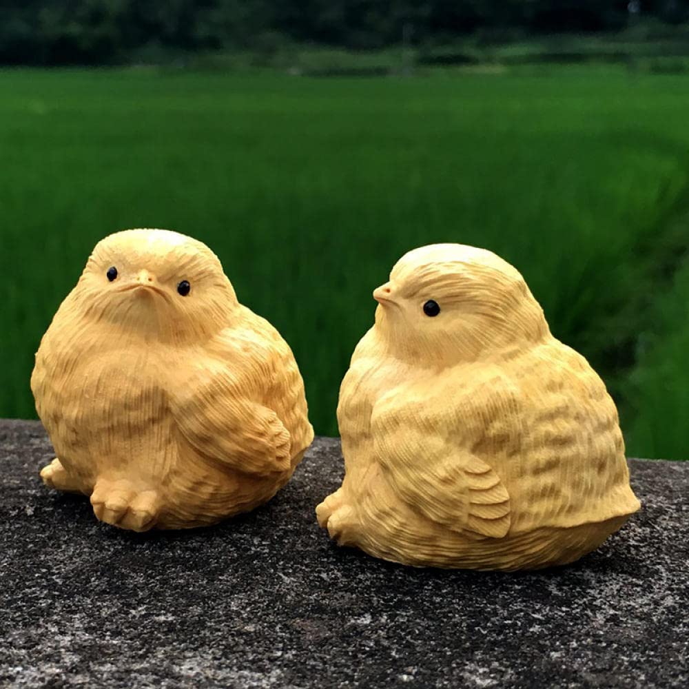 Amazon.co.jp: 彫像彫刻鑑賞 木彫りのひよこ家の装飾工芸品彫刻動物