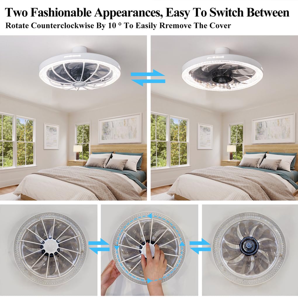 Ventilatori da soffitto per camere da letto con telecomando, facile