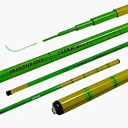 Vara Telescópica JP Bamboo – Fibra de Vidro/Carbono, Leve e Reforçada – 2,10 m | 2,70 m | 3,60 m – Ação Rápida para Pesca em Rios, Lagos e Pesqueiros