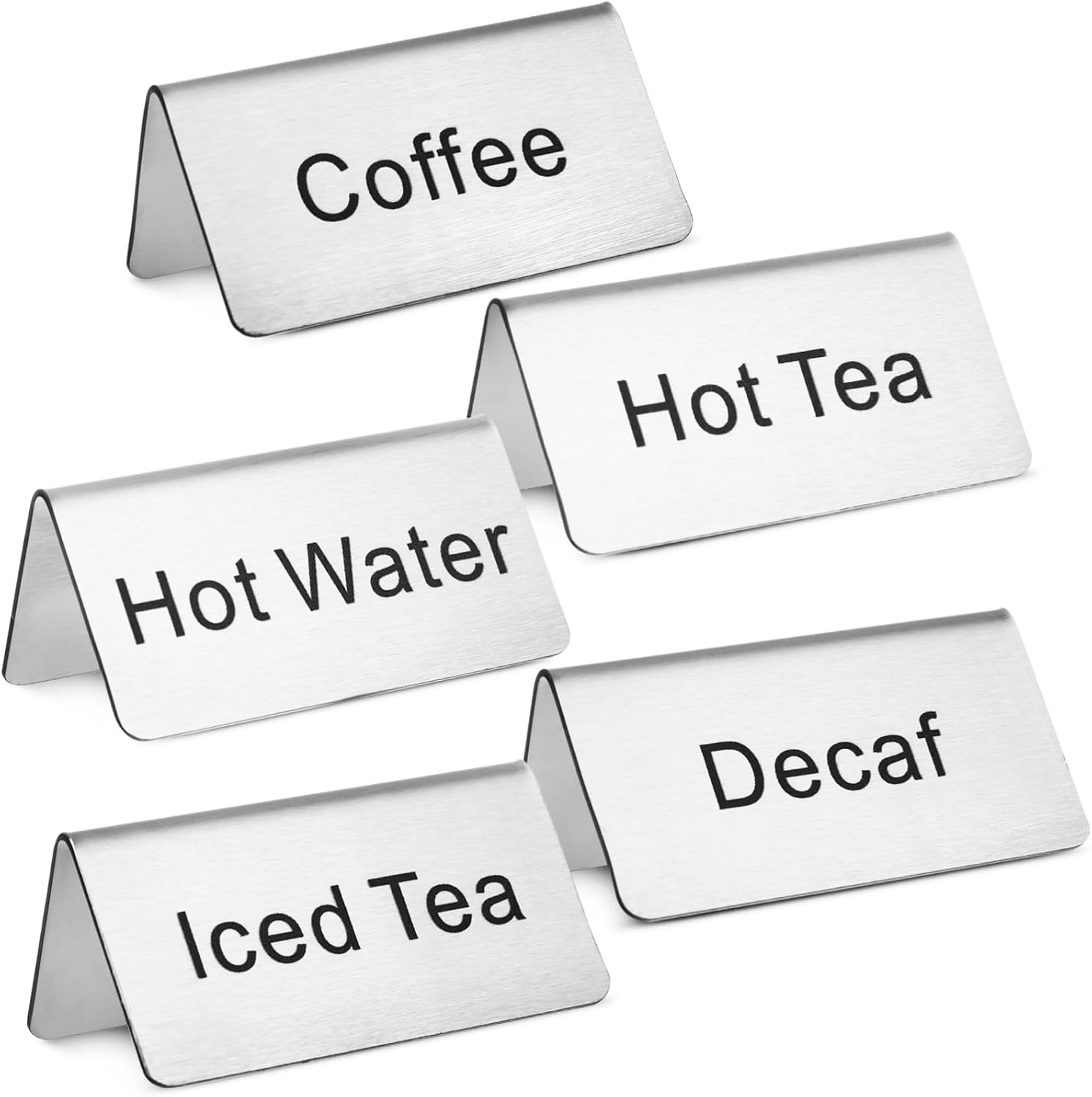 5pcs Table Signs for Coffee and Tea Easy to Read Beverage Labels Hot Tea Signs for Food Service Sleek Design for Cafes and Restaurants