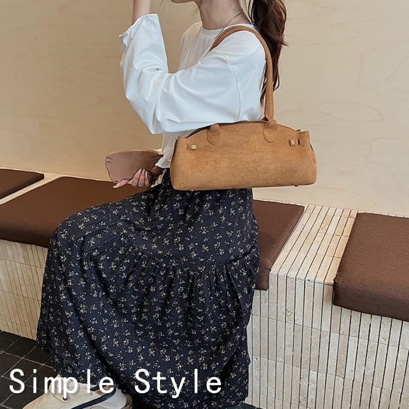 Faux Suede Top Handle Hobo Handbag, Casual Vintage Underarm Bags, Large Capacity Trendy Classic Shoulder Bag for Women3
