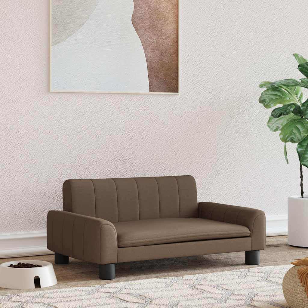 Cuccia per cani marrone, 70 x 45 x 30 cm, in tessuto con morbida schiuma, telaio in legno di pino antiscivolo, comodo divano per cani per cuccioli, anziani, soggiorno, camera da letto, posto