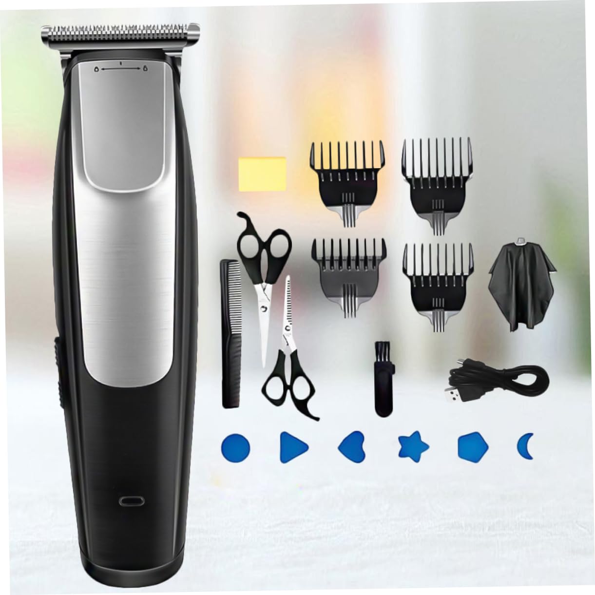 LALAFINA Tagliacapelli Elettrico Ricaricabile USB Pettini Intercambiabili, Macchinetta per Chioma Professionale in Plastica, per Uso Domestico e Parrucchiere