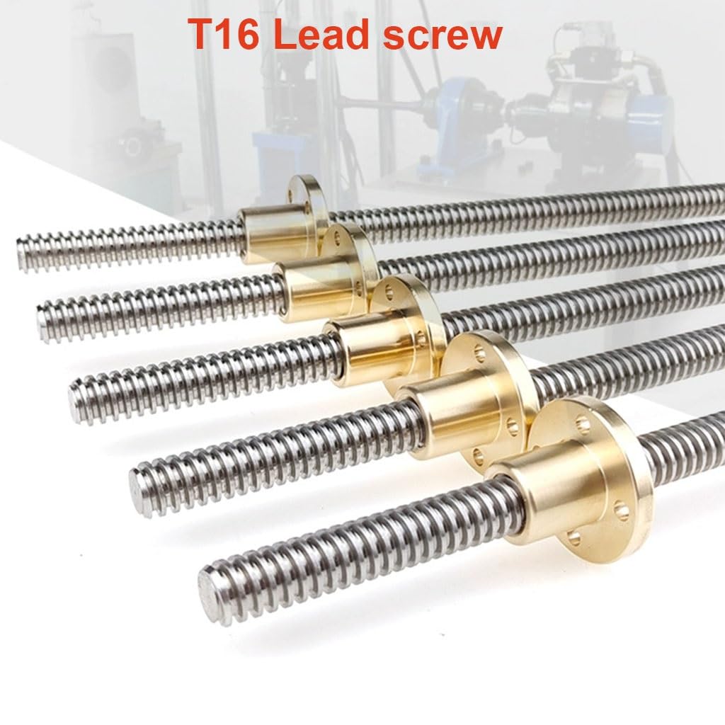 Gewindestange, Trapezgewindespindel, 3D-Druckerteile T16-Gewindespindel, 100 150 200 250 300 350 400 450 500 600 1000 mm Teilung 4 mm Steigung 10 mm Trapezgewindespindel mit Kupfermutter, 1