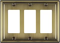 Vista 21 de Paquete de 2 cubiertas para interruptor de luz, cubierta de placa de interruptor de palanca individual, placa decorativa de pared de metal de latón