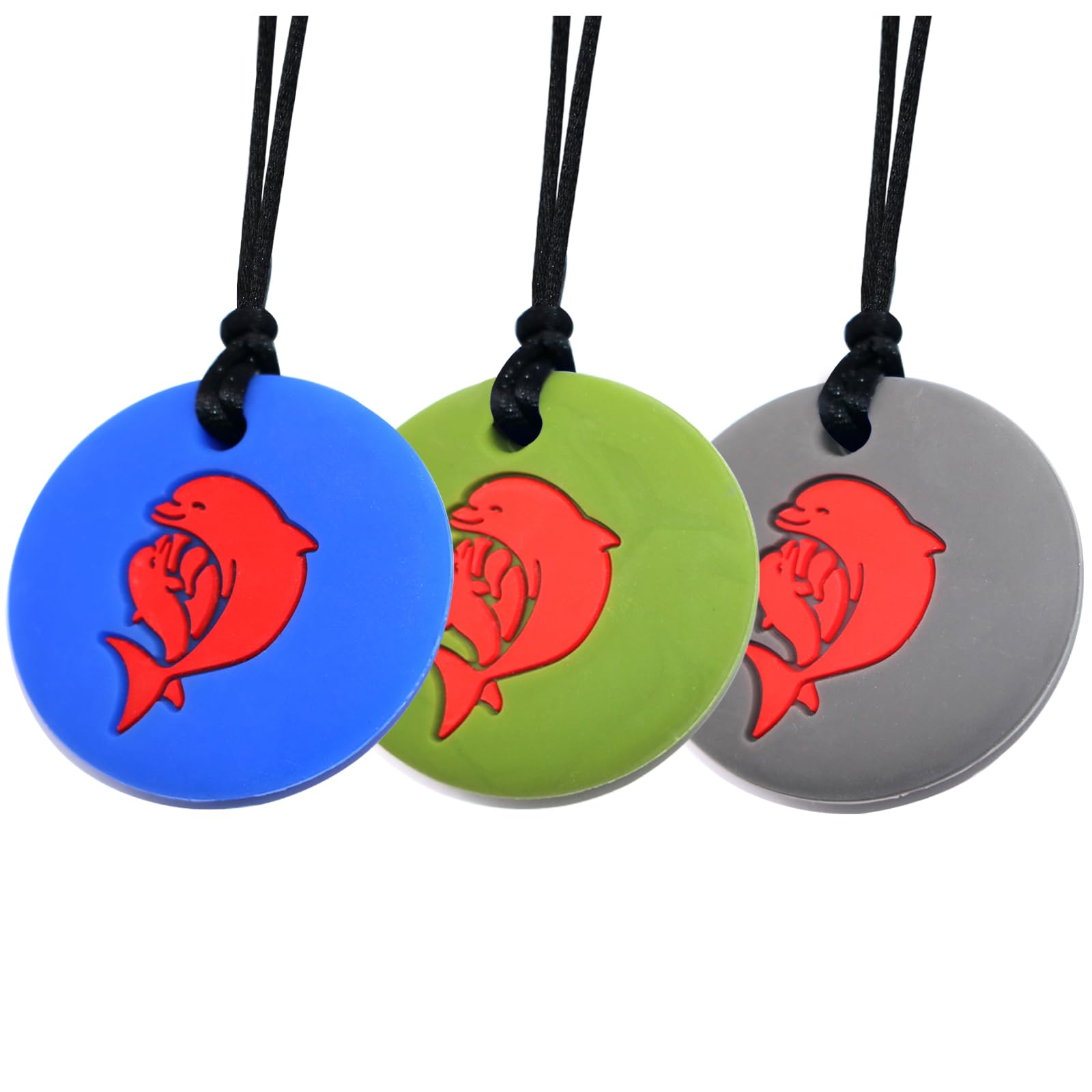 SunCore DirectSensory Chew Necklaces, Chewy Necklaces for Sensory Autistic Children, Designed for Autism, ADHD, SPD, Biting Chewing Toys Boys and Girls Reduce Anxiety Fidgeting 3 Pack