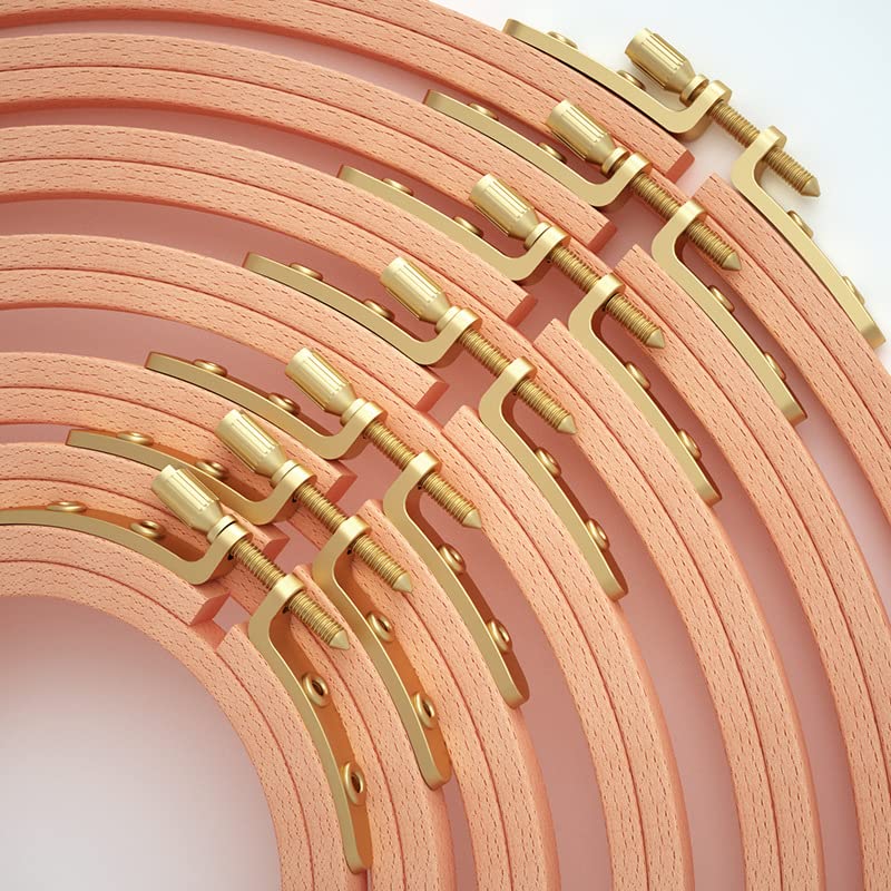 9 Pack de Aros de Bordado Redondo, 8 Pulgadas de Madera Bordado aro, Cruz Puntada Anillos de círculo de Madera, Red Haya círculo Cruz Puntada aro para Costura Artesanal,8inch