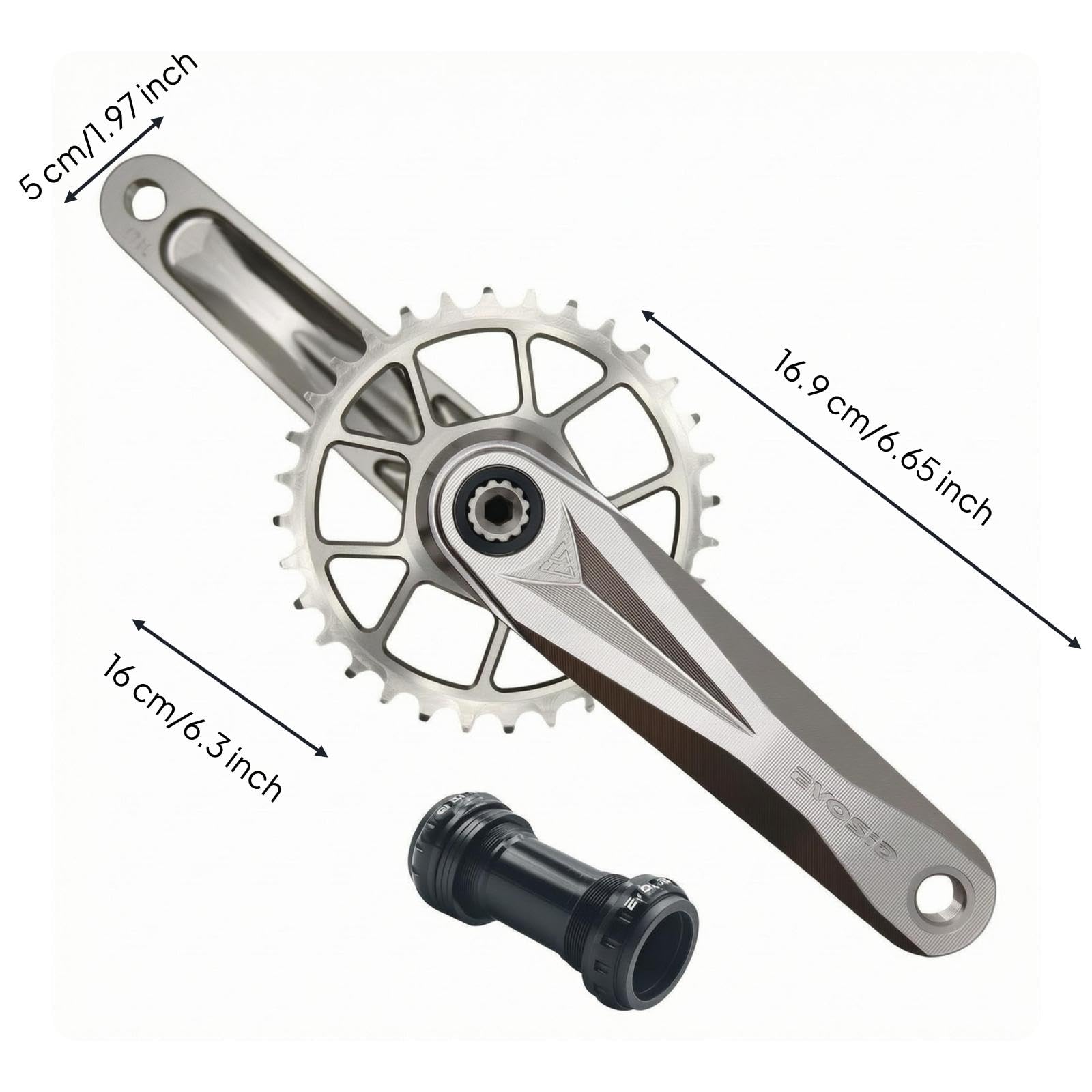 CALANDIS Mountain Bike Crankset Profile 29 Mm Spindle Crankset
