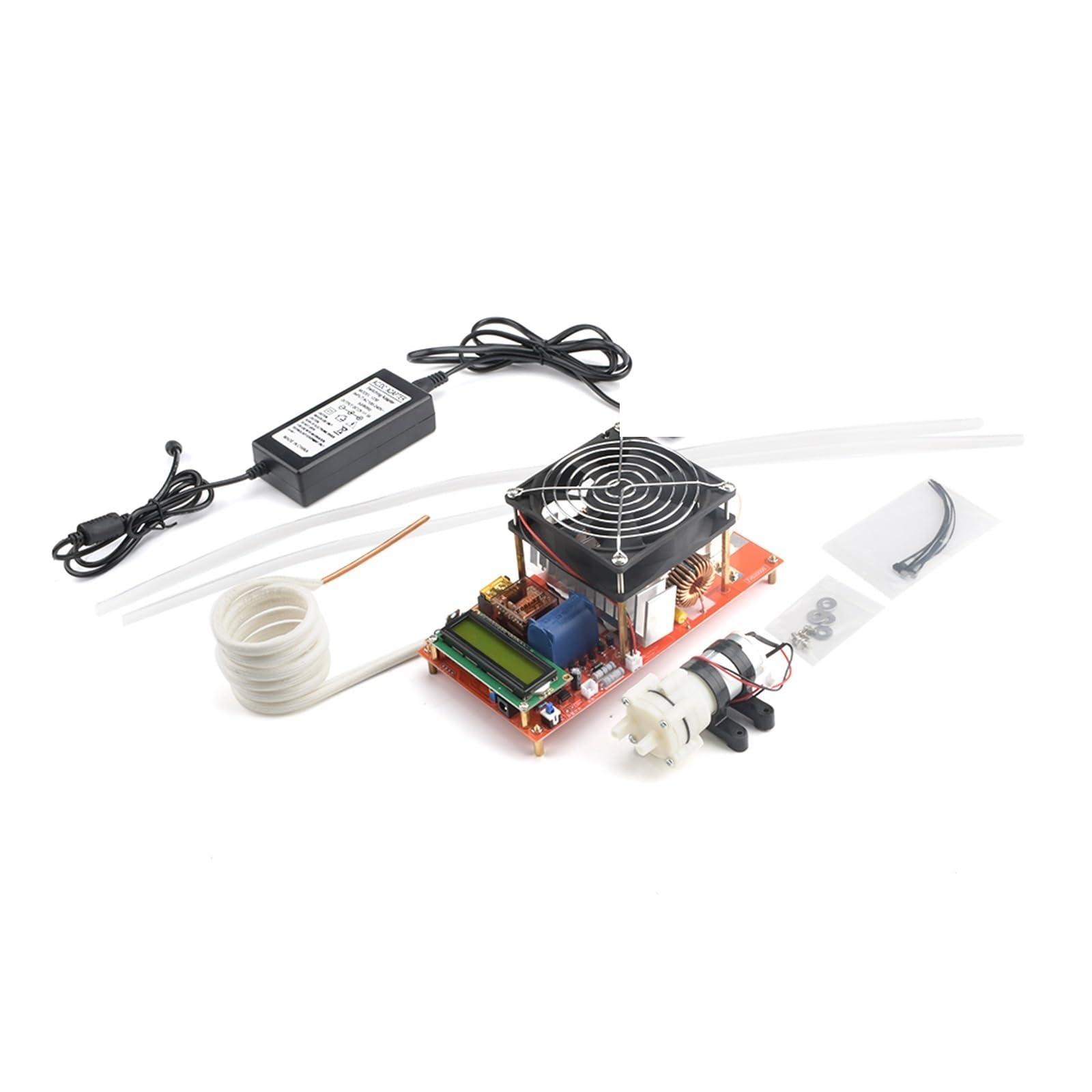Xzxxzsz 1600W Induction Heater, 1800W 2500W Zvs Induction Heater Heating Machine Pcb Board Module Flyback Driver Cooling Fan Interface+ Coil(1600W)