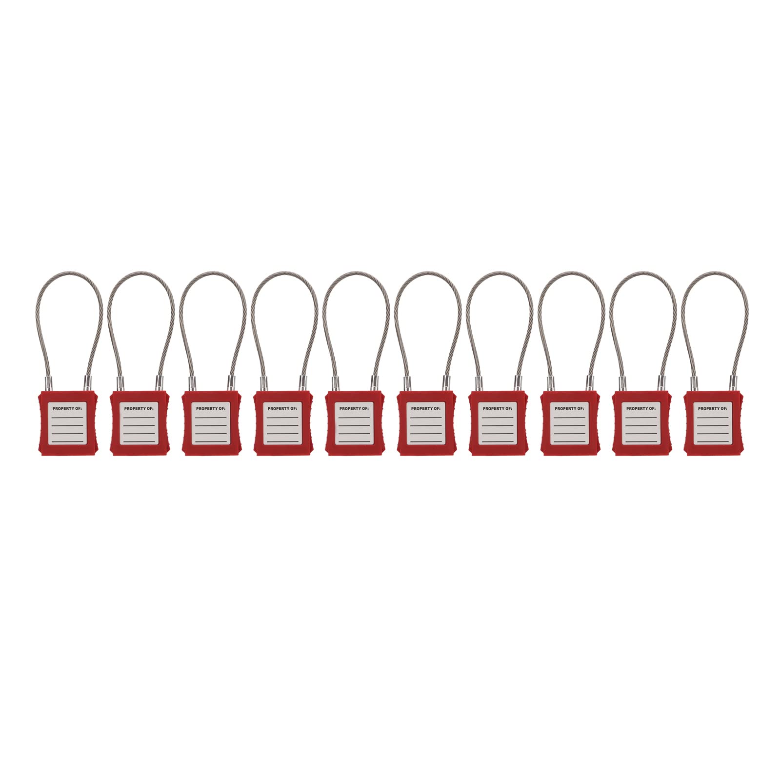 Jelquix #611 Lockout Tagout Cable Lock Durable Stainless Steel For Equipment Maintenance Safety 10 Sets With 20 Keys