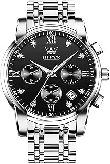 Uhren Herren, Analoger Quarzuhr Edelstahl Herren Uhr, Klassisches Chronograph Diamanten Herrenuhren, Luxus Armbanduhr Herren