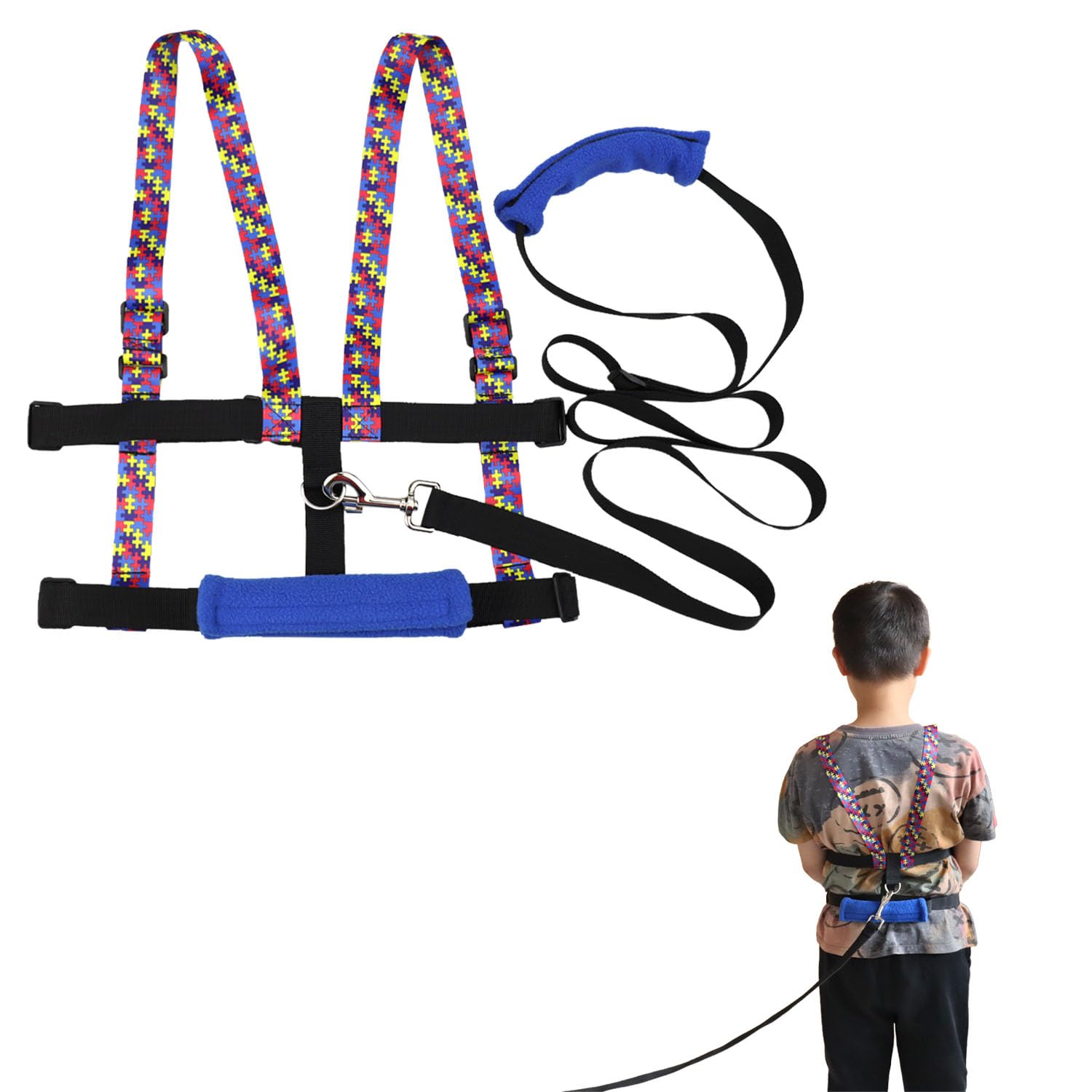 pinklilycare Walking Harness for Older Children with Quick Grab Handle and Adjustable Tether for Autism Special Needs ADHD Safety Teens Harness Autism Awareness Straps