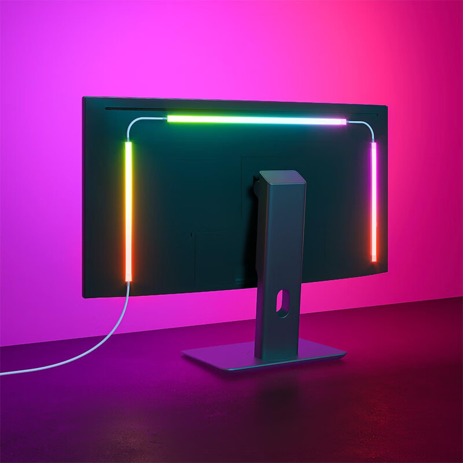 Retroiluminación LED para monitor, luz de escritorio RGB para PC, barra de luz de computadora detrás del monitor, LED para juegos de escritorio, puerto USB, tira de luces LED que se