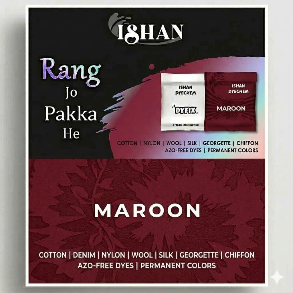 Maroon Hot Water Dye, Permanent Fabric Dyes for Old Faded Jeans and Clothes (Maroon)-image-33