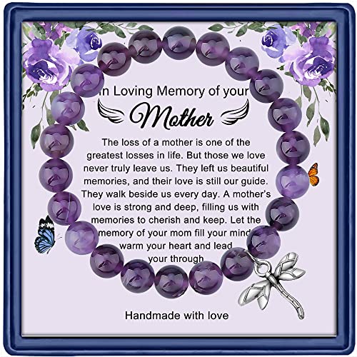 Haoze Sympathy Gift for Loss of Mom, Remembrance Bracelet Sympathy Memorial Gifts for Loss of Mom Mother Father Pet Grief Jewelry Bereavement Condolence Gifts