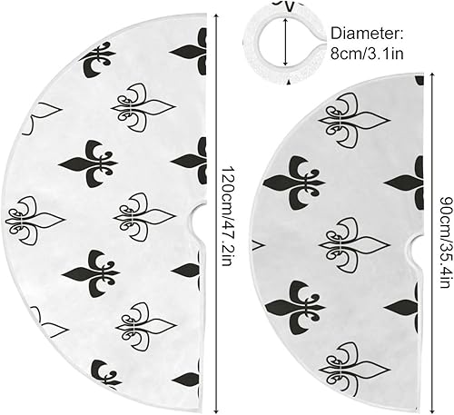 Miniatura 3 de Fleur De Lis - Falda decorativa para árbol de Navidad, 35.4 pulgadas, lavable a máquina, decoración navideña