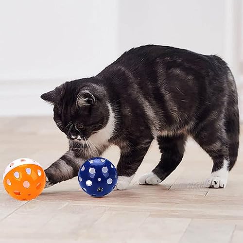 Miniatura 6 de Pelota de juguete para gatos de 1.2 pulgadas con campana, bola para mascotas con campana, bolas de cascabel para gatos gatitos, bolas de plástico