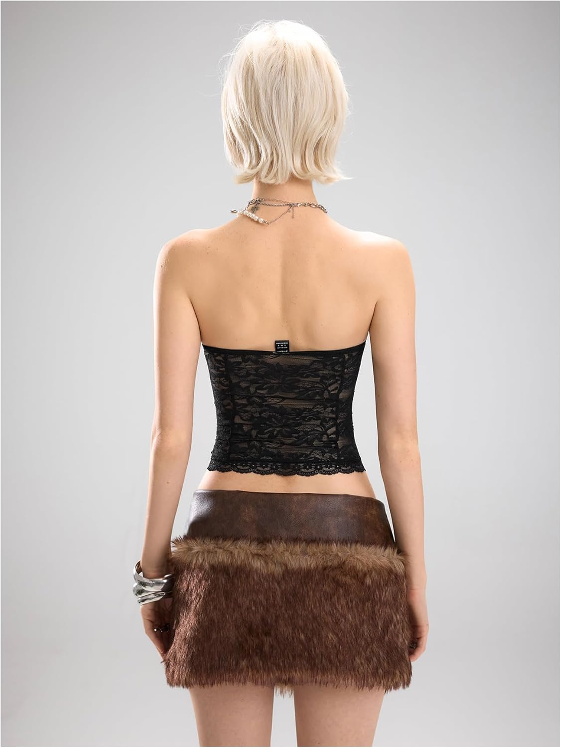 SweatyRocks Women's Corset Tops Lace Strapless Y2K Going Out Bustier Bandeau Top - Image 2