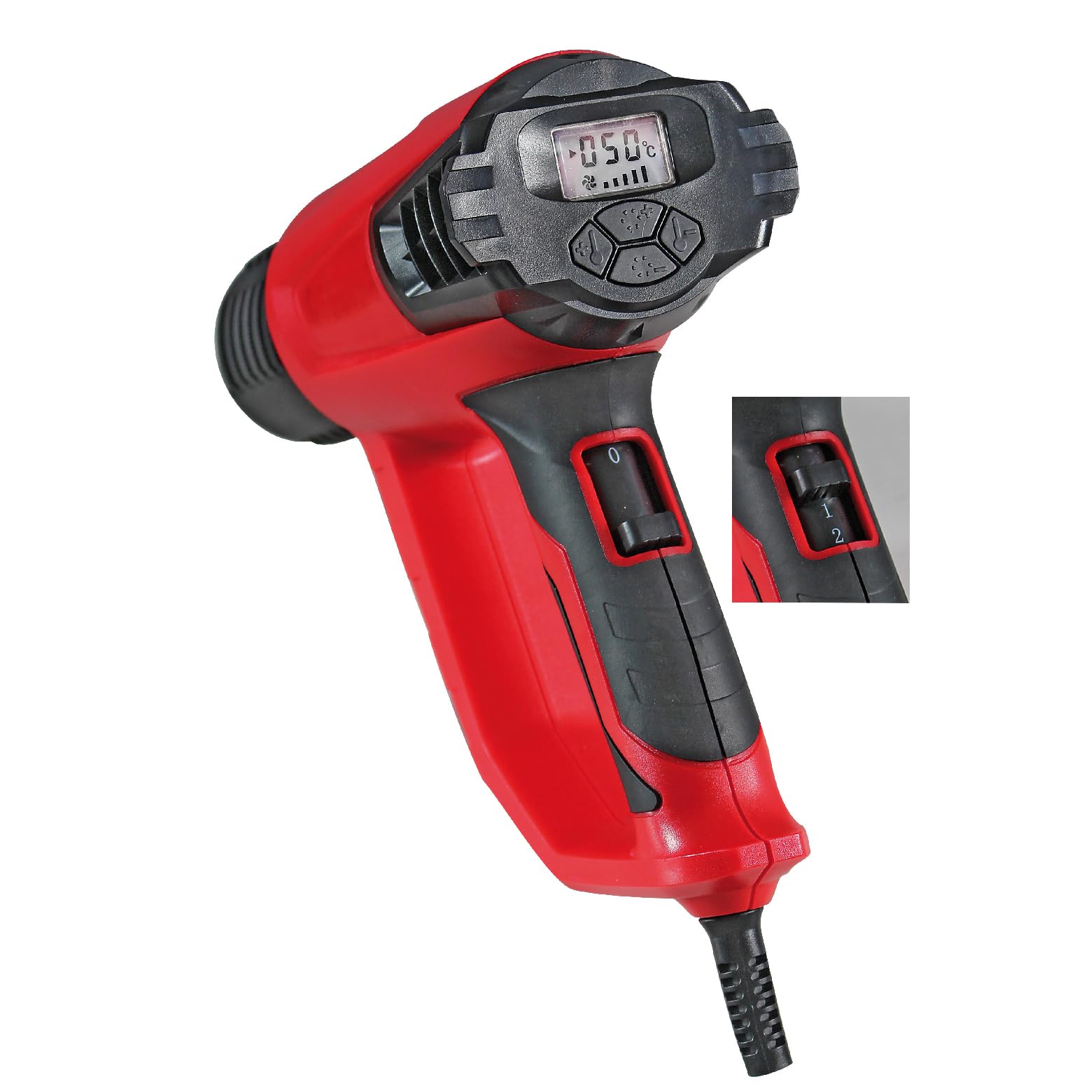 Valex PTE2100 Pistola Termica Regolabile, 2000W, Temperatura Regolabile 50-600°, con Display, 5 Accessori Inclusi