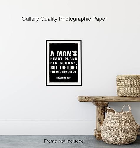 Vista 8 de Christian Gifts for Men Decor - Religious Wall Art - Bible Verses Holy Scripture Psalms - Catholic Gifts for Pastor, Ordained Minister - God Wall