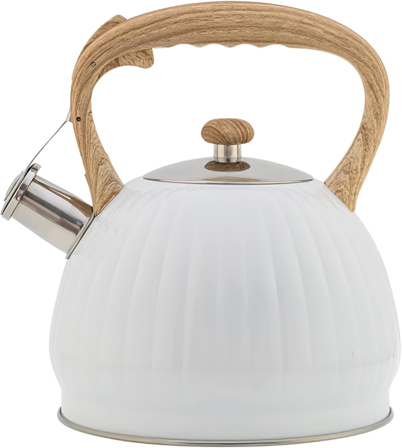 Whistling Kettle Tea Kettle Stainless Steel Tea Kettle Pumpkin Shape Tea Pot Ergonomic Handle 3L Whistling Teakettle Heat Insulation and Anti-Scald Teakettle Teapot