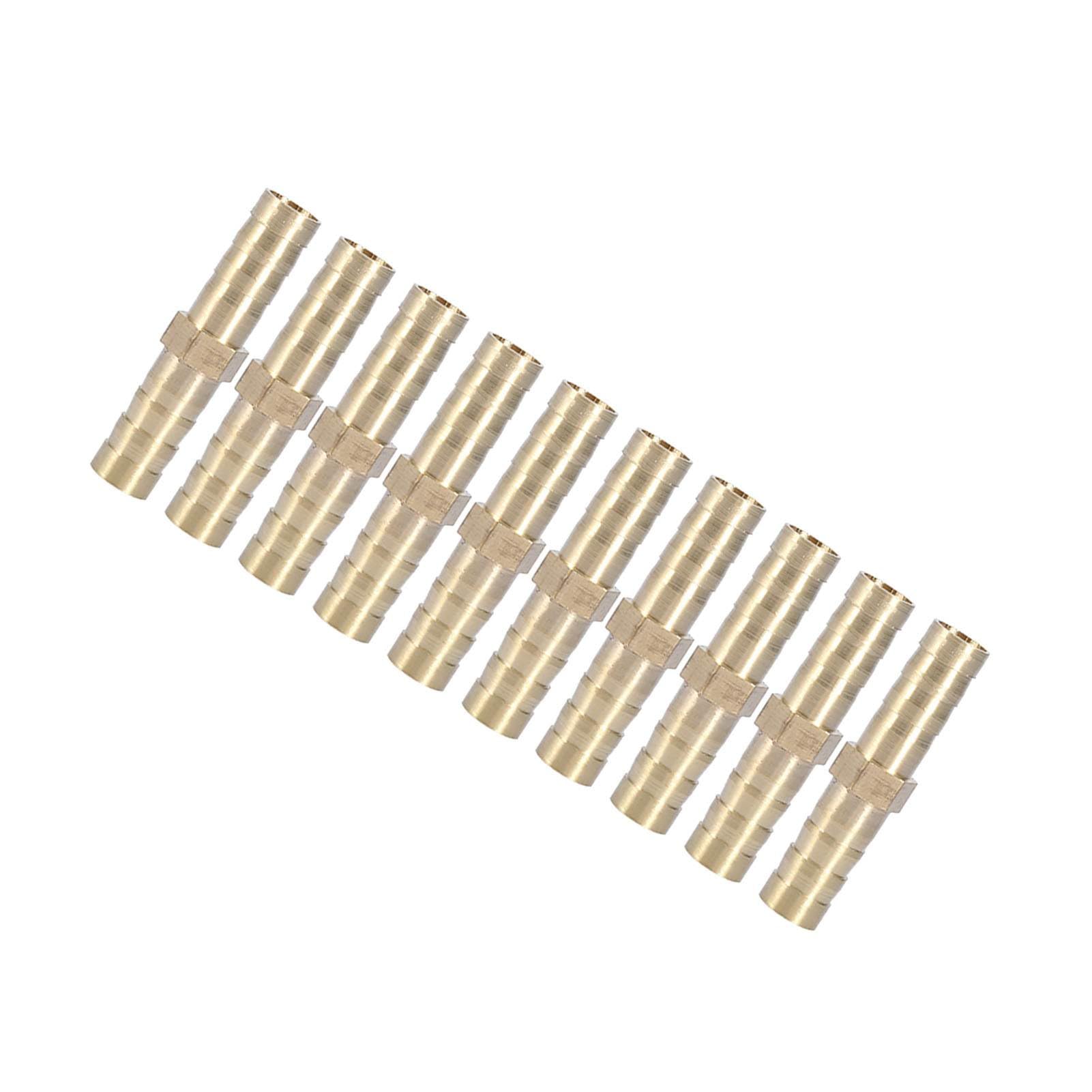 Jelquix Brass Straight Barbed Connector Durable Fitting for Air Water Oil Gas for Power Tools Home Piping 10mm (8mm(10pcs))