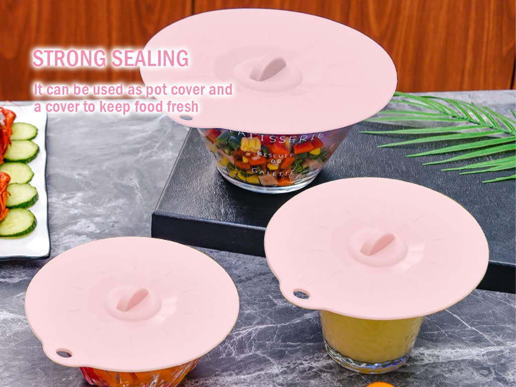 Tapas De Silicona Elásticas Para Microondas – Set De 5 Tamaños, Con Ventosa, Para Cubrir Bowls, Platos Y Tazas