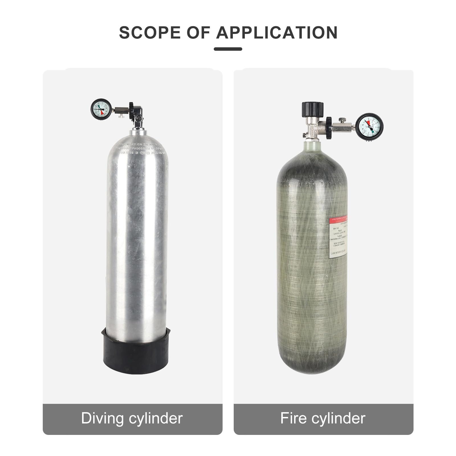 Tanques de aire de alta presión, medición precisa, instrumento de buceo seguro para un fácil mantenimiento de engranajes, equipo de buceo profesional