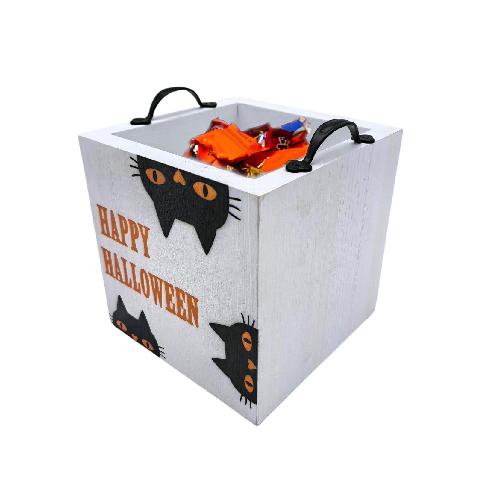 Xjdzineq Halloween Wood Tray with Detailing Pumpkin Face Crafted Centerpiece for Candy Display and Household Organization Halloween Decors Candy