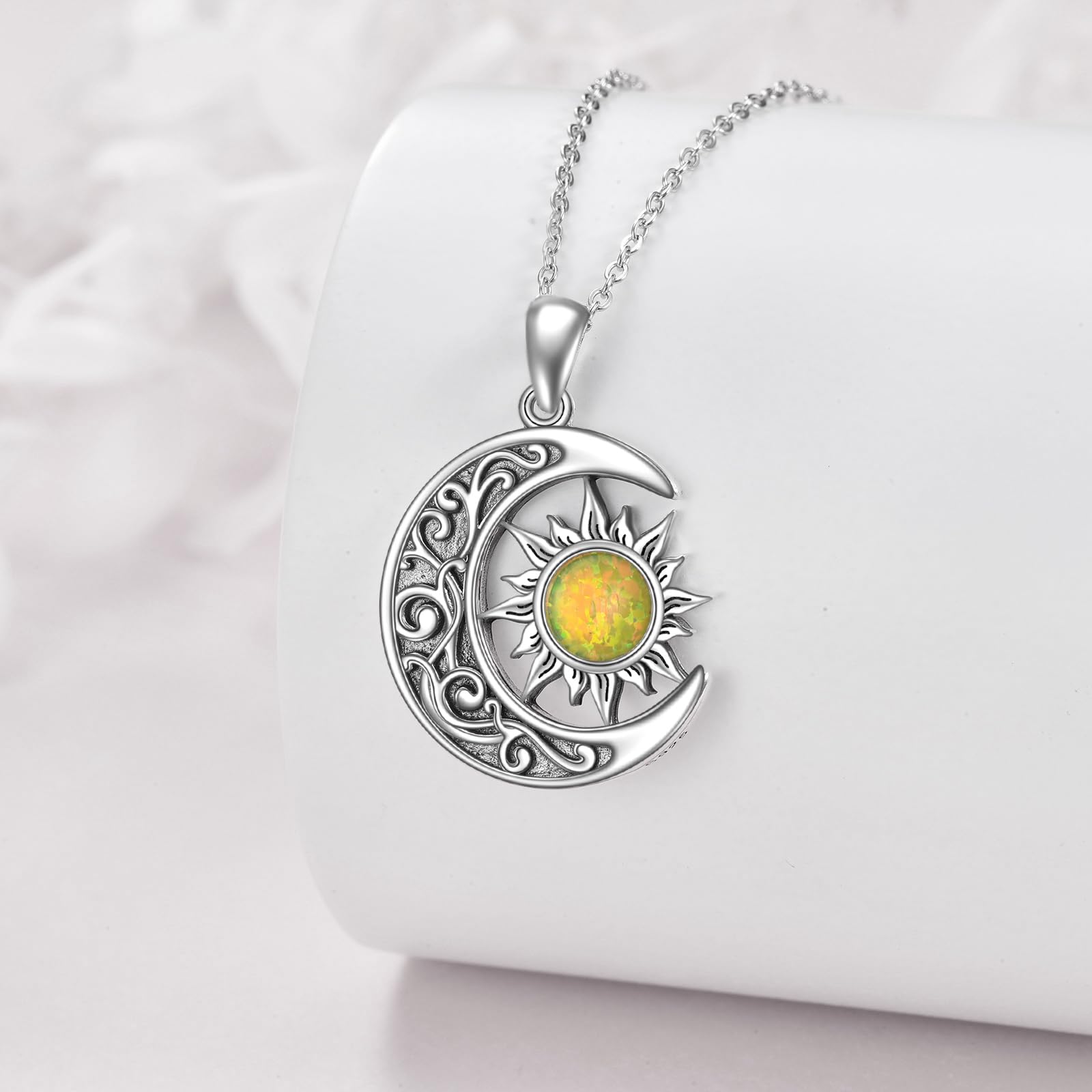 VONALA Collana con sole e luna, in argento Sterling placcato oro, con luna e stella, gioiello regalo per donne, ragazze e adolescenti