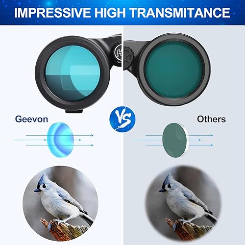 Miniatura 3 de Geevon Prismáticos HD de 12 x 42 pulgadas para adultos, prismáticos de alta potencia con prismas BaK4, impermeable IPX7 con adaptador de teléfono,