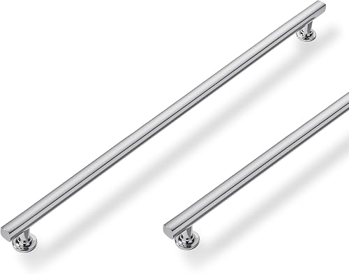 ZAUYX 5 Pack 12 inch(305mm) Hole Center Polished Chrome Cabinet Pulls Square Cab