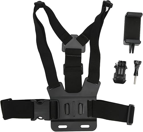 Miniatura 7 de Yoidesu Soporte de correa de arnés de montaje en el pecho para teléfono móvil al aire libre, correa de pecho para teléfono celular, clip elástico y