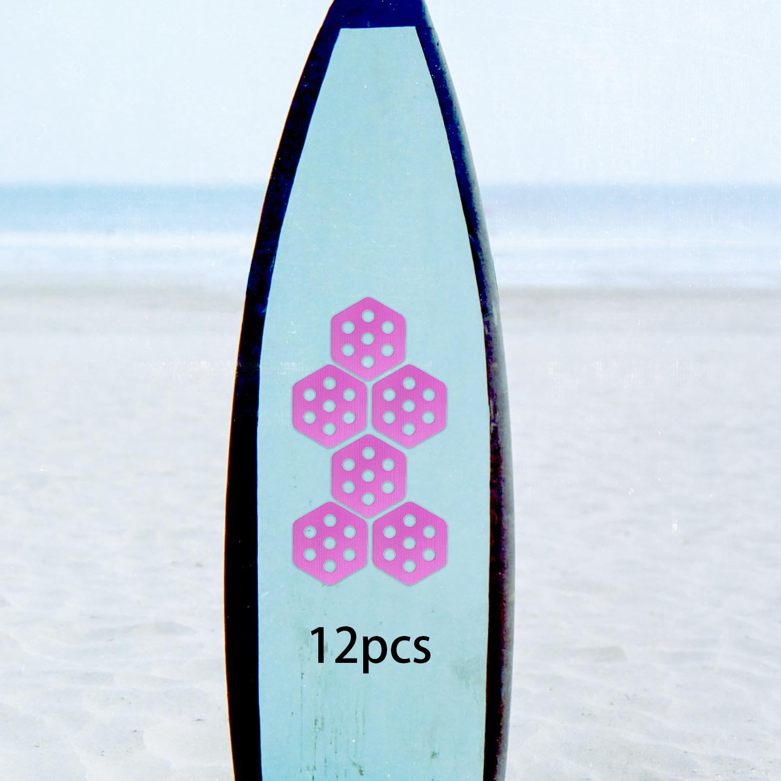 12 Piezas de Almohadillas para Tabla de Surf Paneles Hexagonales con Superficie de Tracción Y Agarre de EVA Firme Adecuado para Actividades D