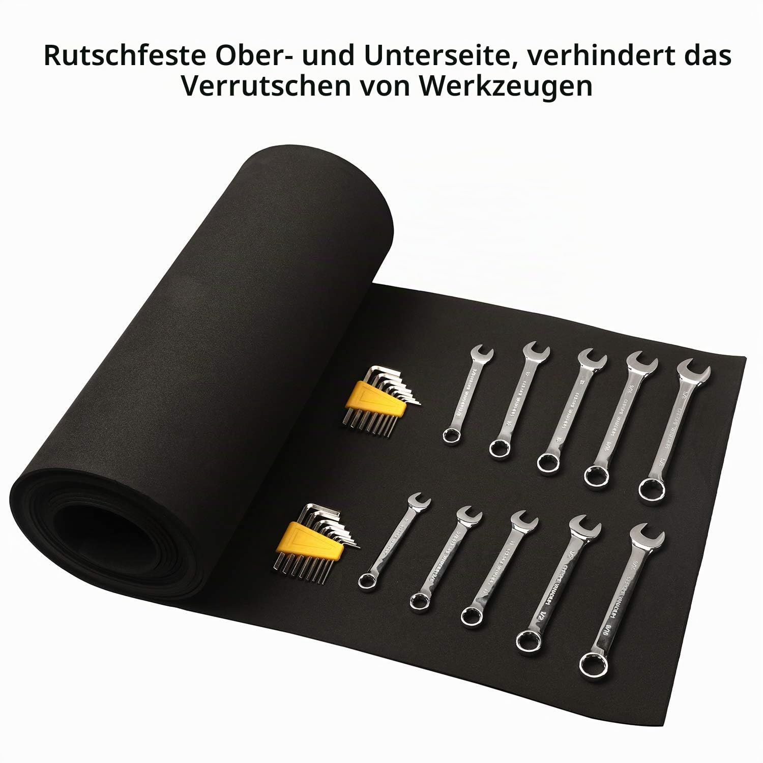 CASOMAN Professional Tool Box Liner and Drawer Liner - 16 inch(Wide) x 16 feet (Long), Non-Slip, Black, Thickness (1/8" Thickness)