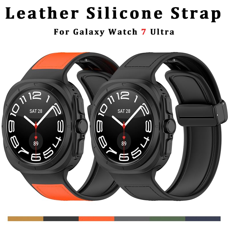 Bracelet silicone en cuir 47 mm d'une finition premium soft loop