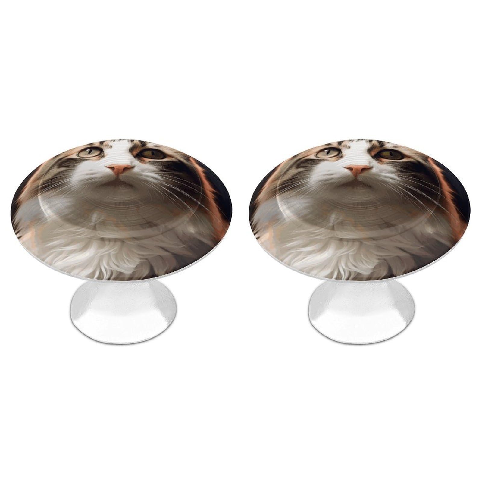 FekiLoot Cat Cabinet Knob Kitchen Drawer Knob Stainless Steel Round Drawer Pulls Modern Cabinet Hardware Vintage Dresser Drawer for Kitchen Bathroom Closet Dresser Cabinets